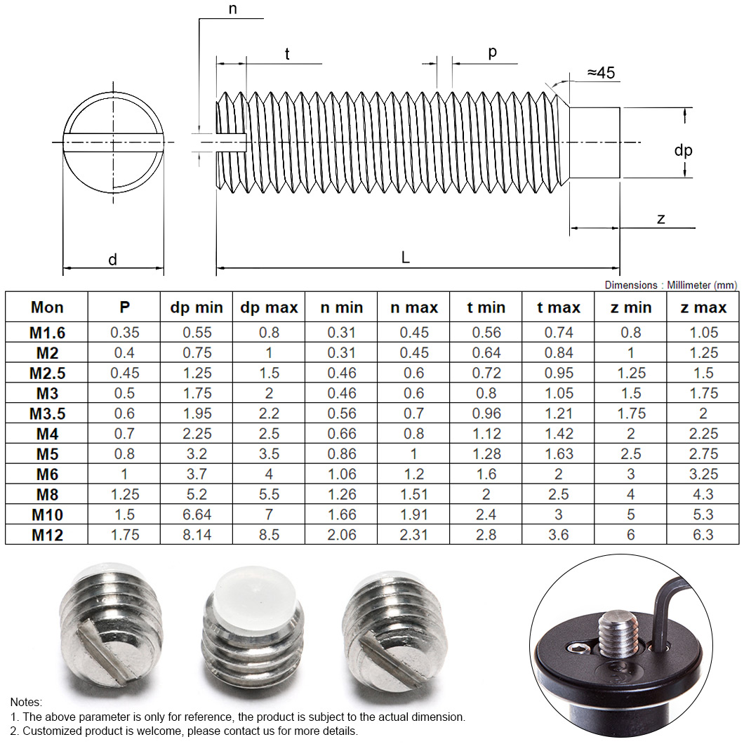 Plastic Tip Slotted Headless Set Screws Buy Set Screws, hexagon